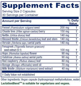supplement facts label image