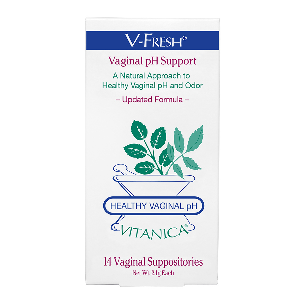 V-Fresh® Updated Formula ~ Vaginal pH Support ~ 14 Suppositories